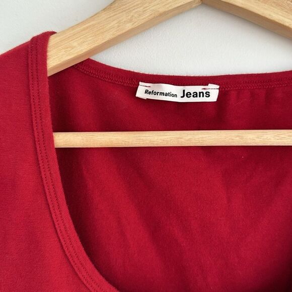 Reformation Elisha Red Puff Sleeve Dress size small - Picture 5 of 12